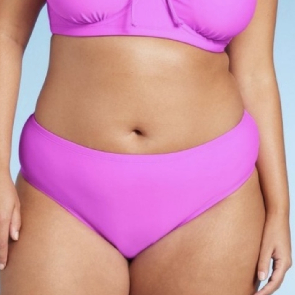 Hot Orchid Low Rise Medium Coverage Bikini Swim Bottom Wild Fable Size X